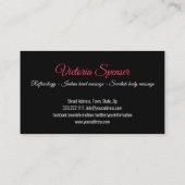 Holistische Massage Wellness Body Therapist Zwart Visitekaartje (Achterkant)