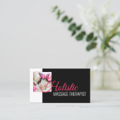 Holistische Massage Wellness Body Therapist Zwart Visitekaartje (Staand voorkant)