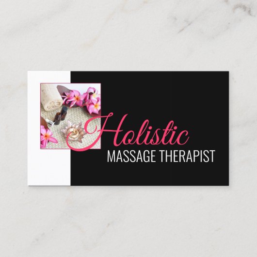 Holistische Massage Wellness Body Therapist Zwart Visitekaartje (Voorkant)