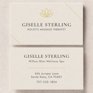 Holistische massagetherapeut visitekaartje