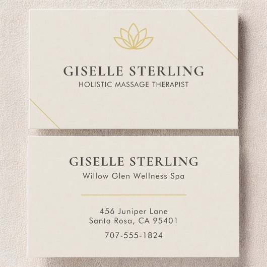 Holistische massagetherapeut visitekaartje