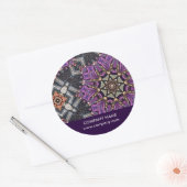 holistische massagetherapeut Yoga Paarse Mandala Ronde Sticker (Envelop)