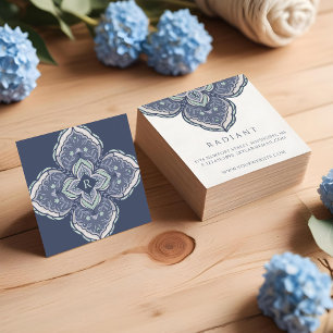 Holistische Spirituele Decoratieve Bloemen Mandala Vierkante Visitekaartje