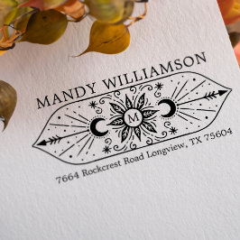 Holistische Spirituele Kelestische zon en monogram Zelfinktende Stempel