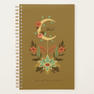 Holistische Spirituele maan en Lotus Floral Planner