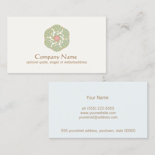 Holistische Symbool Healing Arts Visitekaartje (Voorkant / Achterkant)