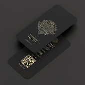Holistische Wellness Coach Black Faux Gold Lotus Visitekaartje