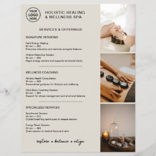 Holistische Wellness Diensten Menu Logo Foto QR