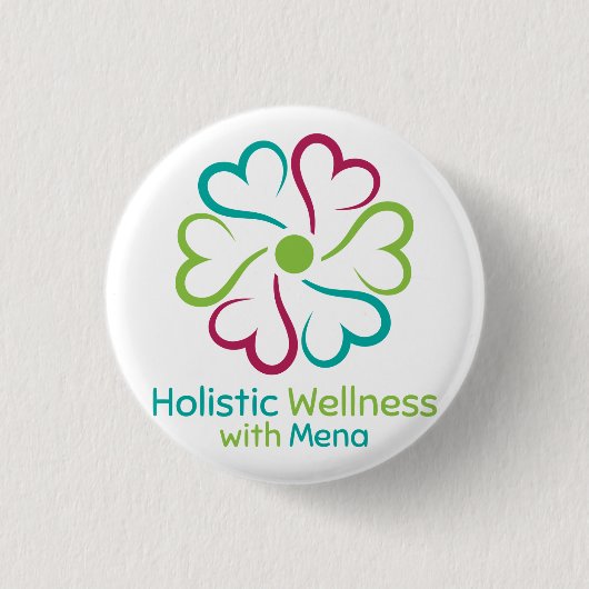 Holistische Wellness met Mena Ronde Button 3,2 Cm (Voorkant)
