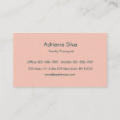 Holistische Wellness Mind, Body Spirit Therapist r Visitekaartje (Achterkant)