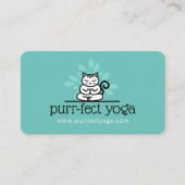 Holistische Yoga Kat Mediteren Yoga Pose Blauwgroe Visitekaartje (Voorkant)