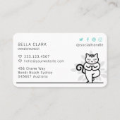 Holistische Yoga Kat Mediteren Yoga Pose Blauwgroe Visitekaartje (Achterkant)