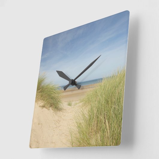 Holkham Beach Norfolk Square Clock Vierkante Klok (Hoek)