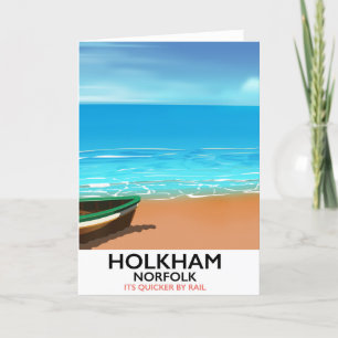 Holkham Norfolk Strand reisposter Feestdagen Kaart
