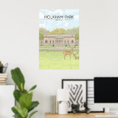 Holkham Park Norfolk Reisposter Poster (Thuiskantoor)