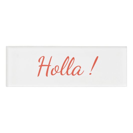Holla! Naam tag (Voorkant)