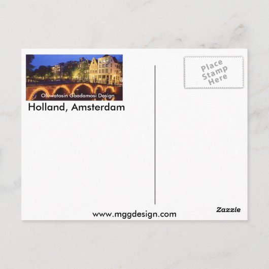 HOLLAND 2 (het Ontwerp van Oluwatosin Gbadamosi) Briefkaart (Achterkant)