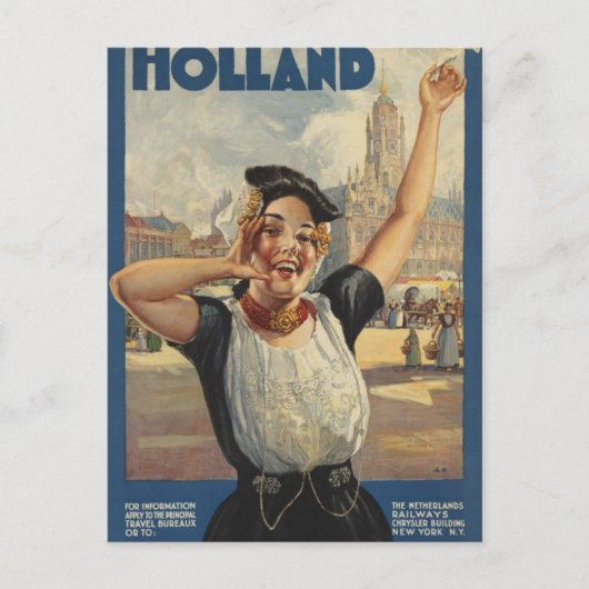  Holland Air Travel Briefkaart (Voorkant)