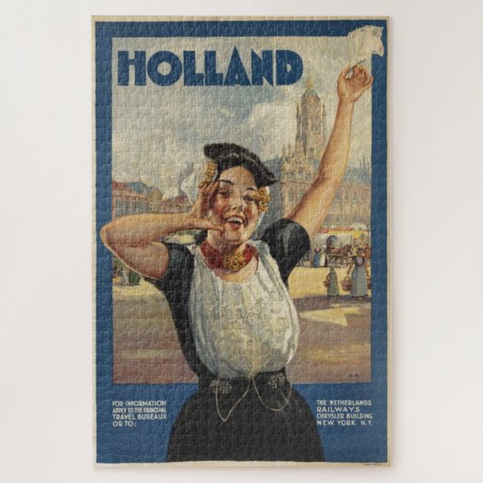  Holland Air Travel Illustration Legpuzzel (Verticaal)