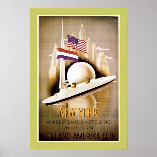Holland America Line New York Poster (Voorkant)