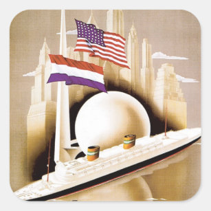 Holland America Line New York Vierkante Sticker