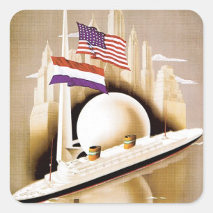 Holland America Line New York Vierkante Sticker