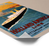 Holland America Line Oude Poster Gerestaureerd (Hoek)