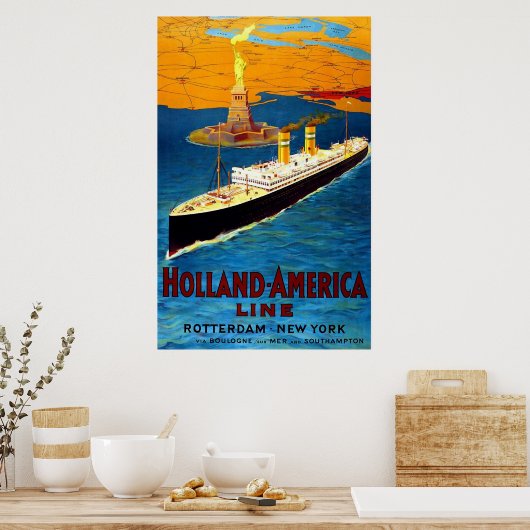 Holland America Line Rotterdam New York Poster (Keuken)