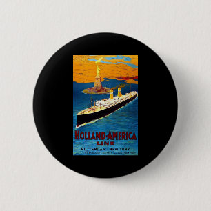 Holland America Line Rotterdam New York Ronde Button 5,7 Cm