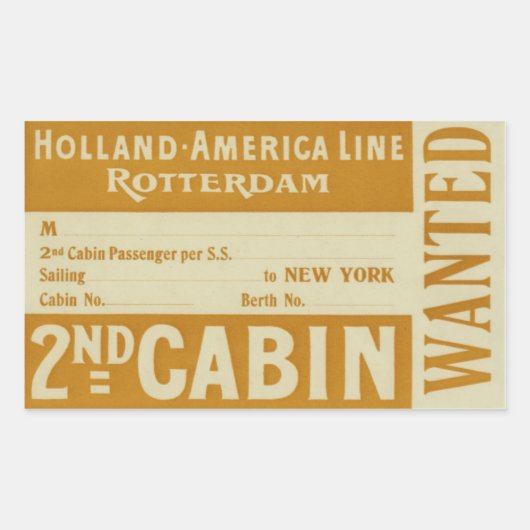 Holland America Line Rotterdam Rechthoekige Sticker (Voorkant)