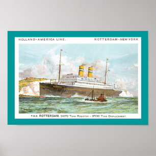 Holland America Line’ Rotterdam van 1908 Poster