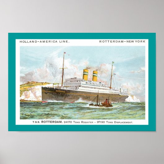 Holland America Line’ Rotterdam van 1908 Poster (Voorkant)