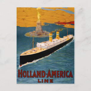 Holland America Line Vintage Poster hersteld Briefkaart