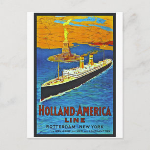 Holland America Line Vintage Travel Poster Briefkaart