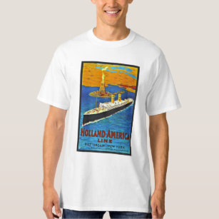 Holland America Line Vintage Travel Poster T-shirt