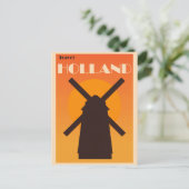 Holland Amsterdam Vintage Windmolen Dutch Travel Briefkaart (Staand voorkant)