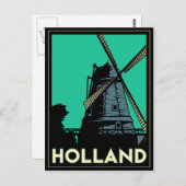 holland art deco  retro - reisposter briefkaart (Voorkant / Achterkant)