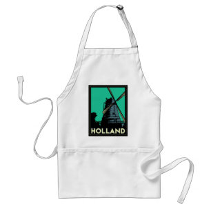 holland art deco  retro - reisposter standaard schort