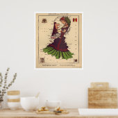 Holland & Belgium kaart 1868 Poster (Keuken)