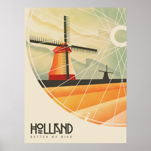 Holland, beter door Bike, reisposter Poster (Voorkant)