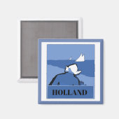 HOLLAND, Blauw Nederlands, wijzigingstekst Magneet (Voorkant / Achterkant)