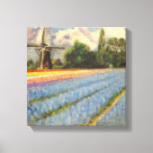 Holland Bloemen Landschapsschilderij Drieluik 2 va Canvas Afdruk (Voorkant)