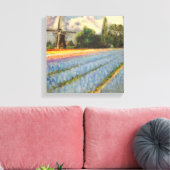 Holland Bloemen Landschapsschilderij Drieluik 2 va Canvas Afdruk (Insitu (Woonkamer))