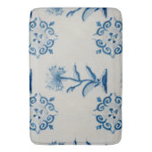 Holland Blue en White Flowers Badmat (Voorkant Verticaal)