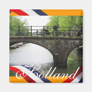 Holland Canal Bridge Oranje Fridge Magnet