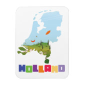 Holland cartoon map magneet (Verticaal)