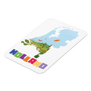 Holland cartoon map magneet
