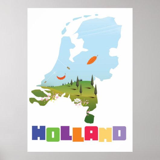 Holland cartoon map poster (Voorkant)