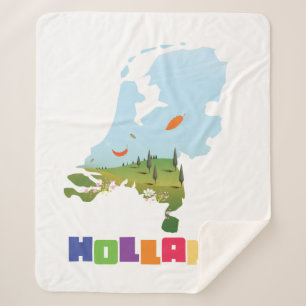 Holland cartoon map sherpa deken
