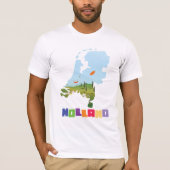 Holland cartoon map t-shirt (Voorkant)